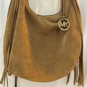 Michael Kors Brown Suede Fringe Hand Bag